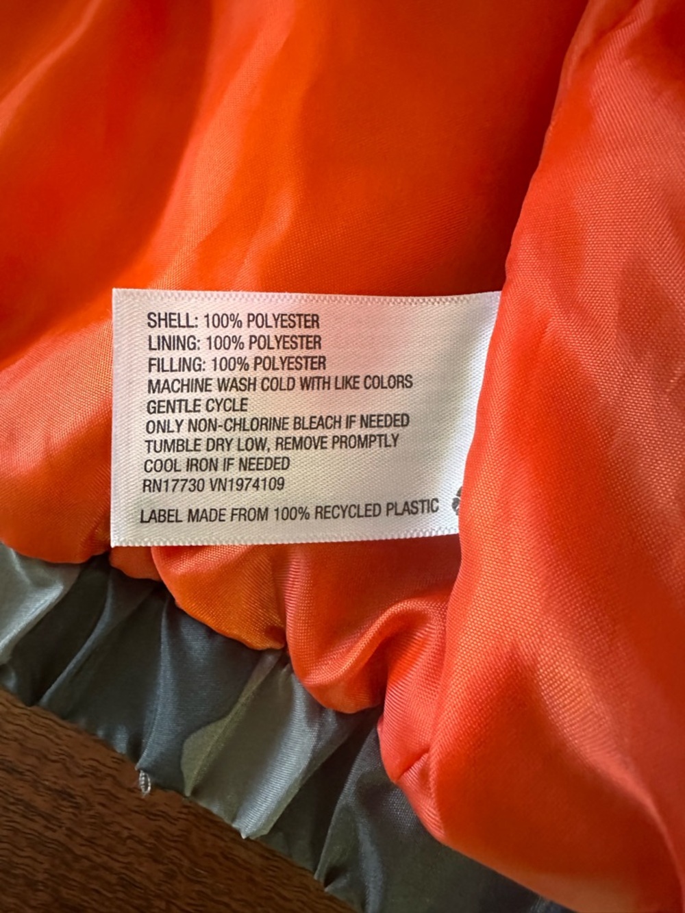 Wild Fable Cropped Camo Puffer Jacket Blaze Orange Lining Size Small - Picture 4 of 6